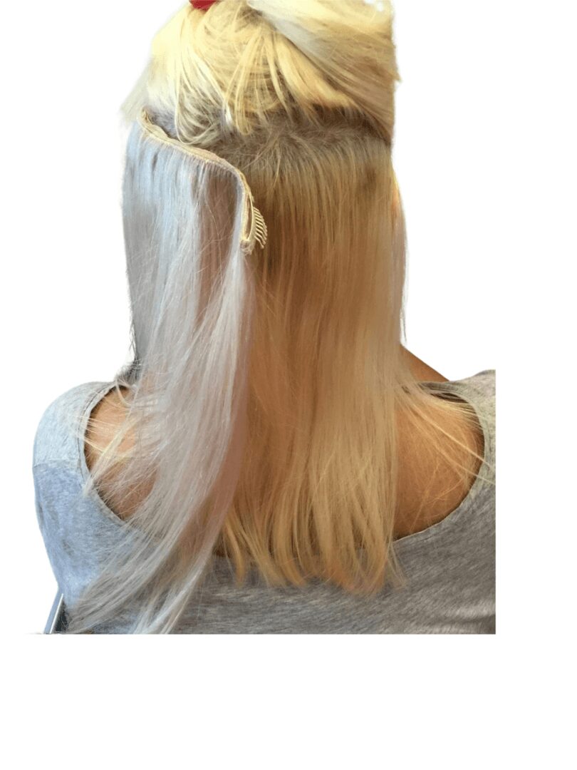 hair of a woman after hair extension